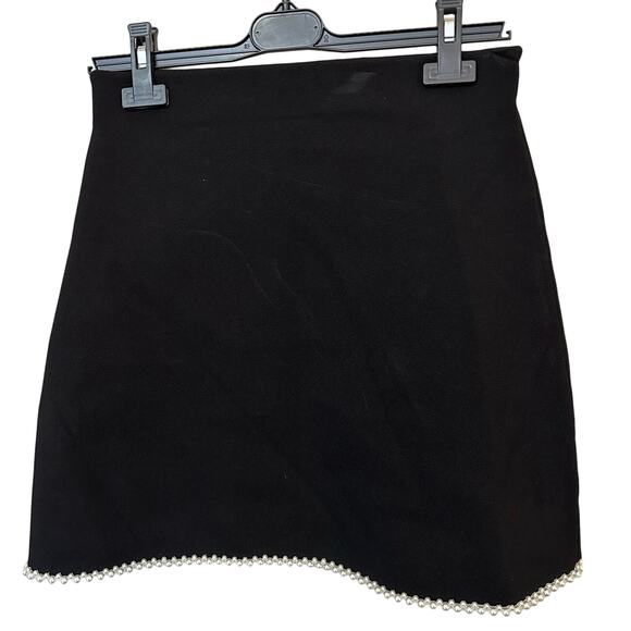 Sandro Violette Beaded Trim Mini Skirt Black Size 34 US 2 New with tags - Picture 1 of 5